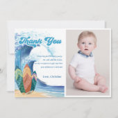 Surf Beach Verjaardagsfeestfoto Dank u kaart (Voorkant)