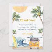 Surf Beach Verjaardagsfeestje Dank je kaart (Voorkant)