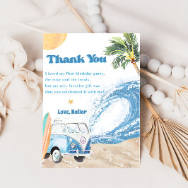 Surf Beach Verjaardagsfeestje Dank je kaart