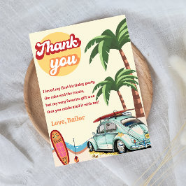 Surf Beach Verjaardagsfeestje Dank je kaart