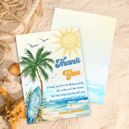 Surf Beach Verjaardagsfeestje Dank je kaart