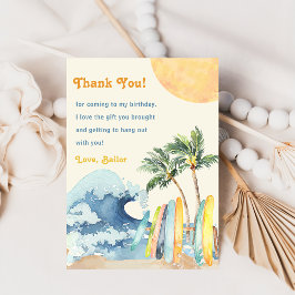 Surf Beach Verjaardagsfeestje Dank je kaart
