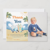 Surf Beach Verjaardagsfeestje Dank je kaart (Voorkant)