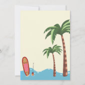 Surf Beach Verjaardagsfeestje Dank je kaart (Achterkant)