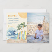 Surf Beach Verjaardagsfeestje Dank je kaart (Voorkant)