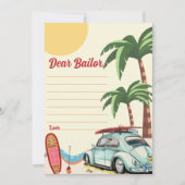 Surf Beach Verjaardagsfeesttijd Capsule Note Kaart (Voorkant)