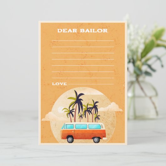 Surf Beach Verjaardagsfeesttijd Capsule Note Kaart (Staand voorkant)