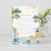 Surf Beach Verjaardagsfeesttijd Capsule Note Kaart (Staand voorkant)