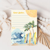 Surf Beach Verjaardagsfeesttijd Capsule Note Kaart
