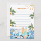 Surf Beach Verjaardagsfeesttijd Capsule Note Kaart (Voorkant)