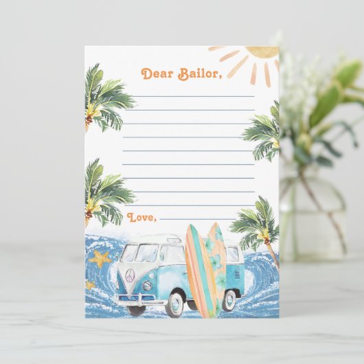 Surf Beach Verjaardagsfeesttijd Capsule Note Kaart (Staand voorkant)