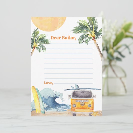 Surf Beach Verjaardagsfeesttijd Capsule Note Kaart (Staand voorkant)
