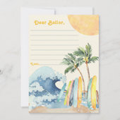 Surf Beach Verjaardagsfeesttijd Capsule Note Kaart (Voorkant)