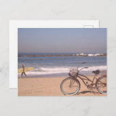 Surf Bicycle California Beach Briefkaart (Voorkant / Achterkant)