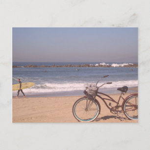 Surf Bicycle California Beach Briefkaart