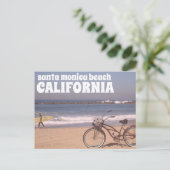 Surf Bicycle California Santa Monica Beach Briefkaart (Staand voorkant)