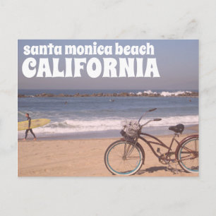 Surf Bicycle California Santa Monica Beach Briefkaart
