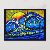 surf bij zonsondergang briefkaart (Voorkant)