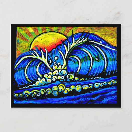 surf bij zonsondergang briefkaart (Voorkant)