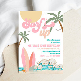 Surf Birthday Beach Party Invitation Kaart