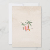 Surf Birthday Beach Party Invitation Kaart (Achterkant)