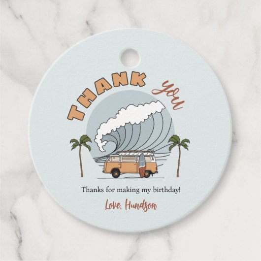 Surf - Birthday Cirkel Dank u Label (Voorkant)