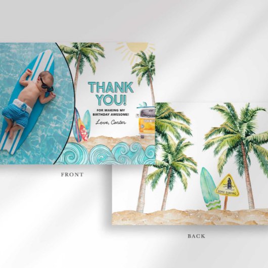 Surf Birthday - dank je wel Kaart