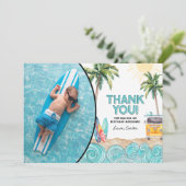 Surf Birthday - dank je wel Kaart (Staand voorkant)