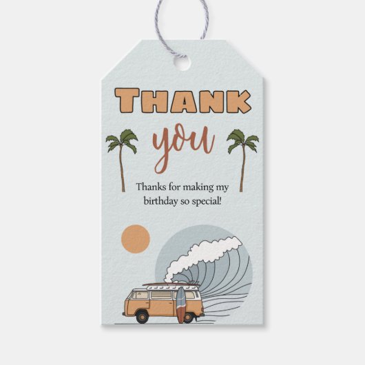 Surf - Birthday Dank u Label Cadeaulabel (Voorkant)