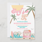 Surf Birthday Party Invitation Kaart (Voorkant)