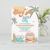 Surf Birthday Party Invitation Kaart (Staand voorkant)