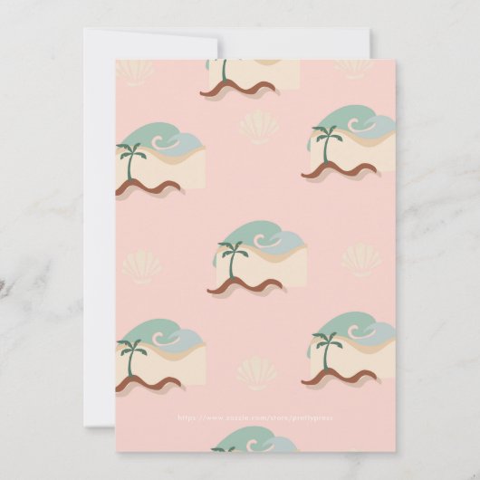 Surf - Birthday - uitnodiging voor een meisje van  (Achterkant)