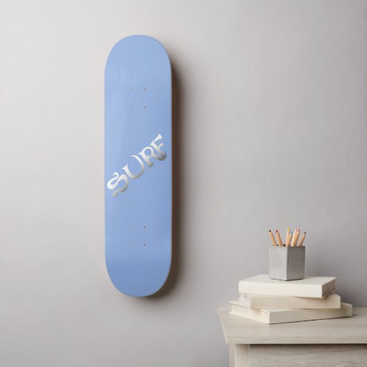 Surf blauw gekanteld skateboard (Muurkunst)