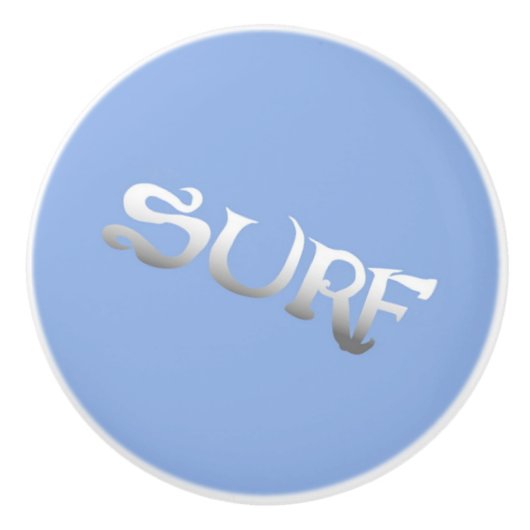 Surf blauw gekantelde keramische knop (Voorkant)