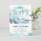 Surf blauw golfspeel op één dag kaart (Staand voorkant)