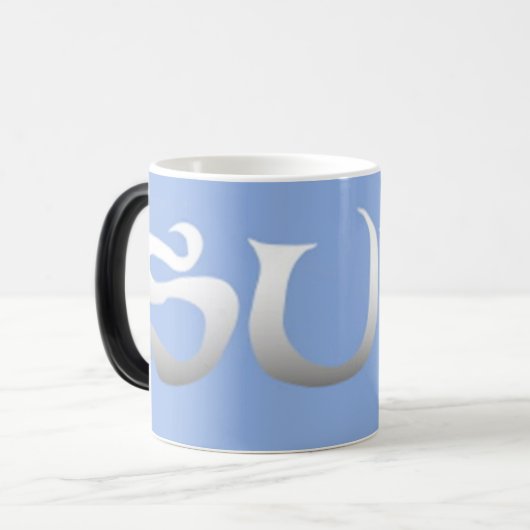 Surf blauw morphing mok (Voorkant links)