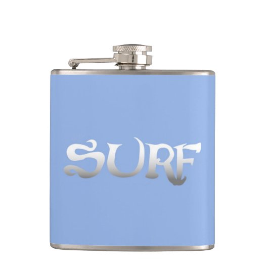 Surf blauw omwikkelde kolf heupfles (Voorkant)