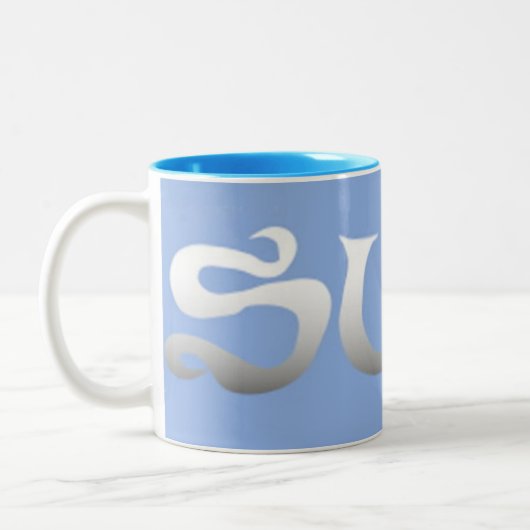 Surf blauw tweekleurige mok (Links)