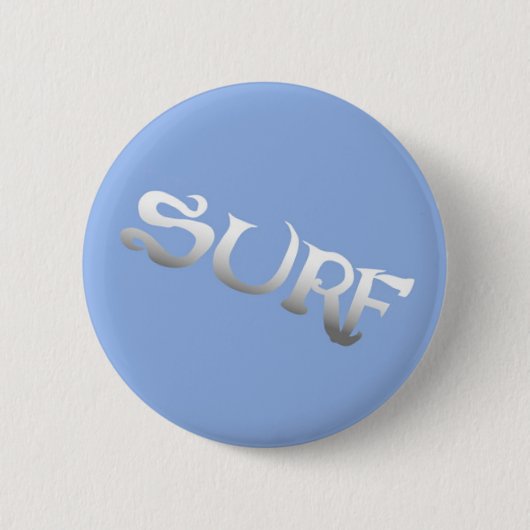 Surf blauwe knop ronde button 5,7 cm (Voorkant)