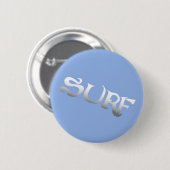 Surf blauwe knop ronde button 5,7 cm (Voorkant /achterkant)