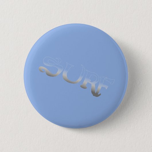 Surf blauwe knop vervaagd ronde button 5,7 cm (Voorkant)