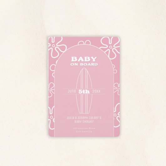 Surf Board Baby Shower - Custom Gender Neutral Kaart