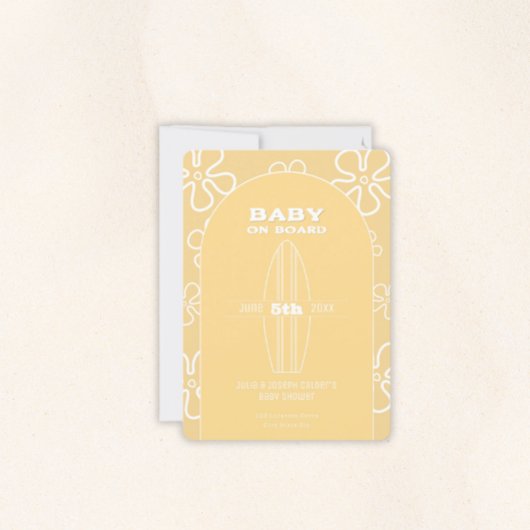 Surf Board Baby Shower - Custom Gender Neutral Kaart