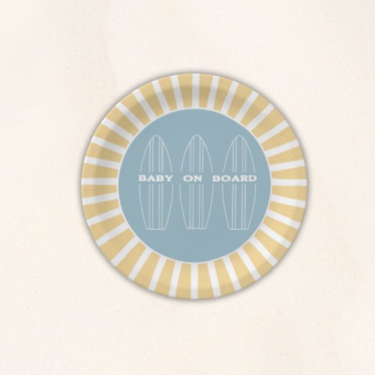 Surf Board Baby Shower - Custom Gender Neutral Papieren Bordje