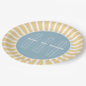 Surf Board Baby Shower - Custom Gender Neutral Papieren Bordje (Gekanteld)