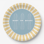 Surf Board Baby Shower - Custom Gender Neutral Papieren Bordje (Voorkant)