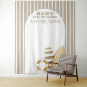 Surf Board Baby Shower Custom Gender Neutral Wandkleed (In situ)