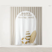 Surf Board Baby Shower Custom Gender Neutral Wandkleed (Voorkant)
