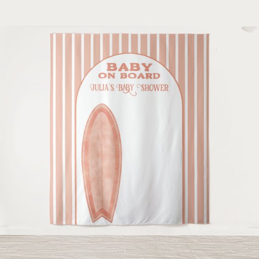 Surf Board Baby Shower Custom Photo Wall Banner Wandkleed (Voorkant)