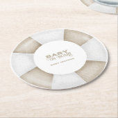 Surf Board Baby Shower Custom Ronde Kartonnen Onderzetter (Gebogen)